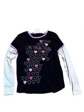 2000s Hello Kitty Girls Layered Long Sleeve Graphic Size XXL Fits Women's S